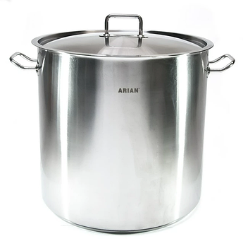 Каструля з кришкою Arian Jumbo 36,6 л 36х36 см з нержавіючої сталі для індукції і газу