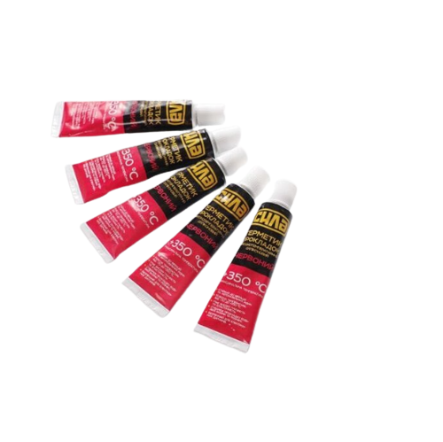 Герметик прокладок силіконовий 25гр високотемпературний +350°С червоний СИЛА, фото 1