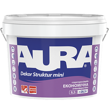 Структурна фарба для фасадів та інтер'єрів Aura Dekor Struktur mini 9,5 л (14,8) кг, фото 1