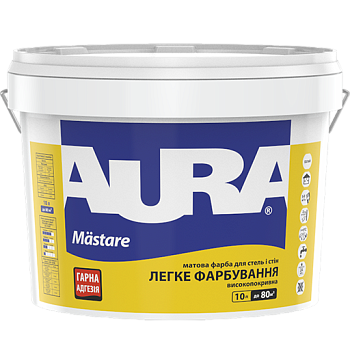 Глибокоматова фарба для стель і стін Aura Mastare 10л, фото 1