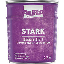 Aura STARK Емаль 3 в 1 з молотковим ефектом сріблястий 0,7л