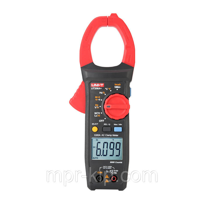 Токовимірні кліщі UNI-T UT206A+ (1000A, Temp, NCV) Inrush (пускові струми), сквальність