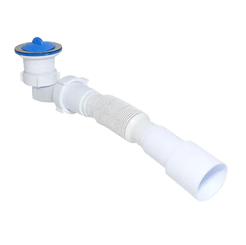 Сифон 11/2" d40/50мм для душового піддону 60мм низький з гофротрубою 32*32/40/50мм Waterstal