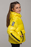 Куртка детская/подростковая/женская для девочки плащевка Камилла желтая весна/осень 146,152,158,164см