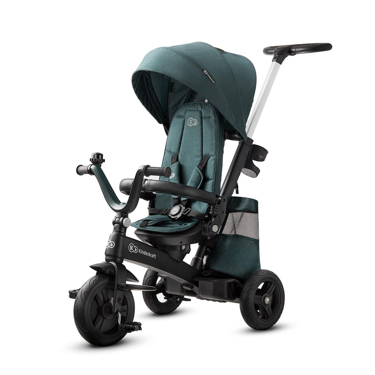 Триколісний велосипед KiderKraft EASYTWIST Midnight Green для дітей від 9 місяців до 5 років, вага 10 кг, фото 1