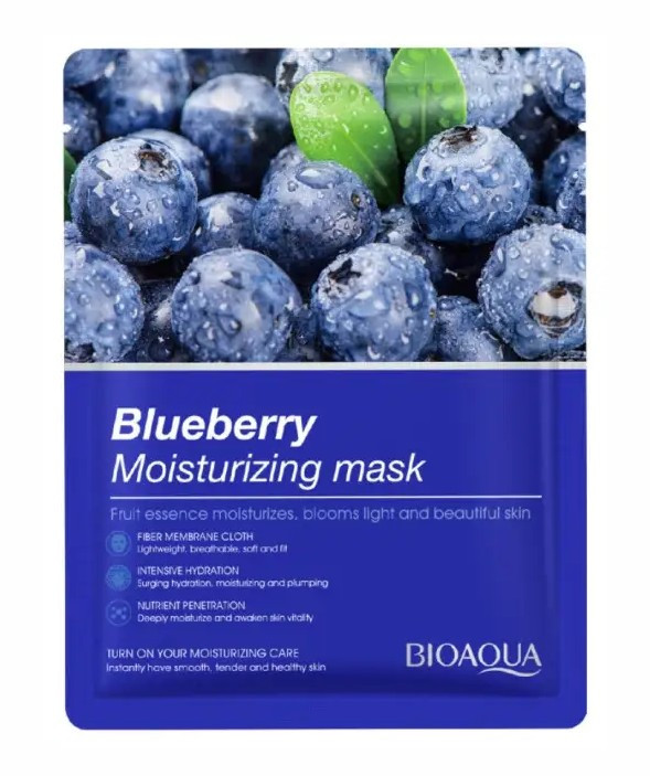 Маска для обличчя BIOAQUA Blueberry Moisturizing Mask з екстрактом чорниці зволожуюча 25 г