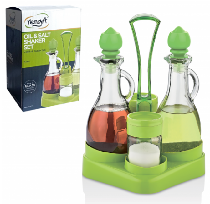 Набір ємностей для олії/оцту 4шт (пляшка 2шт-250мл/ємність 2шті-105мл) S&T 7-540, фото 1