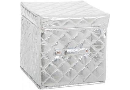 Короб для зберігання речей 20 х 20 х 20 см, срібло 55549, фото 1