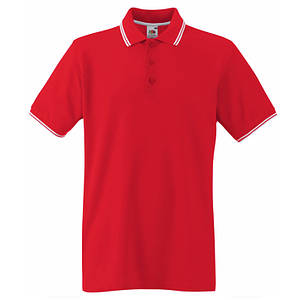 Червоне поло з білою окантовкою Premium