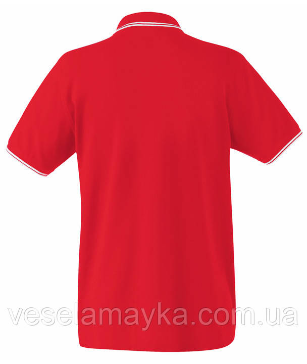 Красное поло с белой окантовкой Premium - фото 2 - id-p295574901