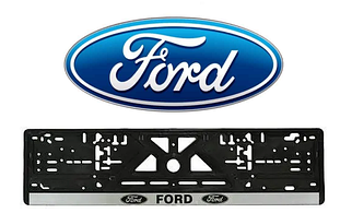 Рамка номерного знака пластик для авто FORD (Укр). Пластикова рамка на номери
