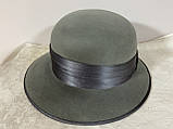 Демісезонний капелюх із крисами прикрашений атласною стрічкою 54-55 см, фото 4