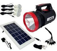 Потужний ліхтар ручний, з SMD LED з радіо, Power Bank GS-345, Зарядна станція на сонячній батареї