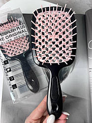 Гребінець для волосся  "Super Brush" в коробці чорний зі світло-рожевим
