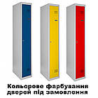 Металева шафа для одягу ШОМГ 1/30/1, шафа для одягу 1800х300х500 мм, шафа в роздягальню односекційна, фото 8