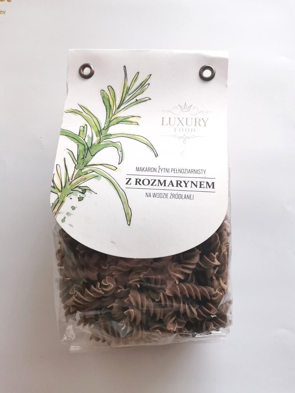 Макарони Luxury Food зіжиткового борошна розмарин, 250 г