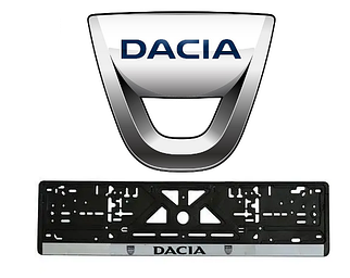 Рамка номерного знака пластик для авто DACIA (Укр). Пластикова рамка на номери