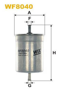 Фільтр паливний WIXFILTRON WF8040 AUDI A4/A6; VW PASSAT 88-/GOLF II;III/JETTA/VENTO/LT/T2/T4;SUPERB