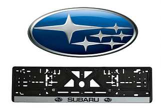 Рамка номерного знака пластик для авто SUBARU (Укр).  Пластикова рамка на номери