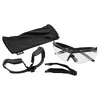 Баллистические очки ESS Crossbow с прозрачной линзой и накладкой, Чорний, Прозорий, Окуляри