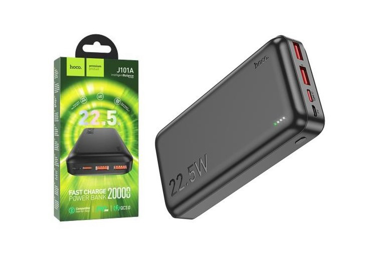 Зовнішній акумулятор Power Bank HOCO J101A 20000 mAh 22.5W чорний, фото 1