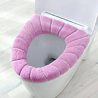 Мягкий теплый чехол для сидения унитаза, подходит для всех типов крышек , розовый