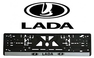 Рамка номерного знака пластик для авто LADA (Укр).  Пластикова рамка на номери