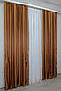 Атласні штори (2шт. 1,5х2,5м.), монорей. Колір коричневий. Код 787ш 39-343, фото 5