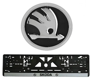 Рамка номерного знака пластик для авто SKODA (Укр). Пластикова рамка на номери