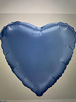 Фольгована кулька серце 18" пастель сіроголубий