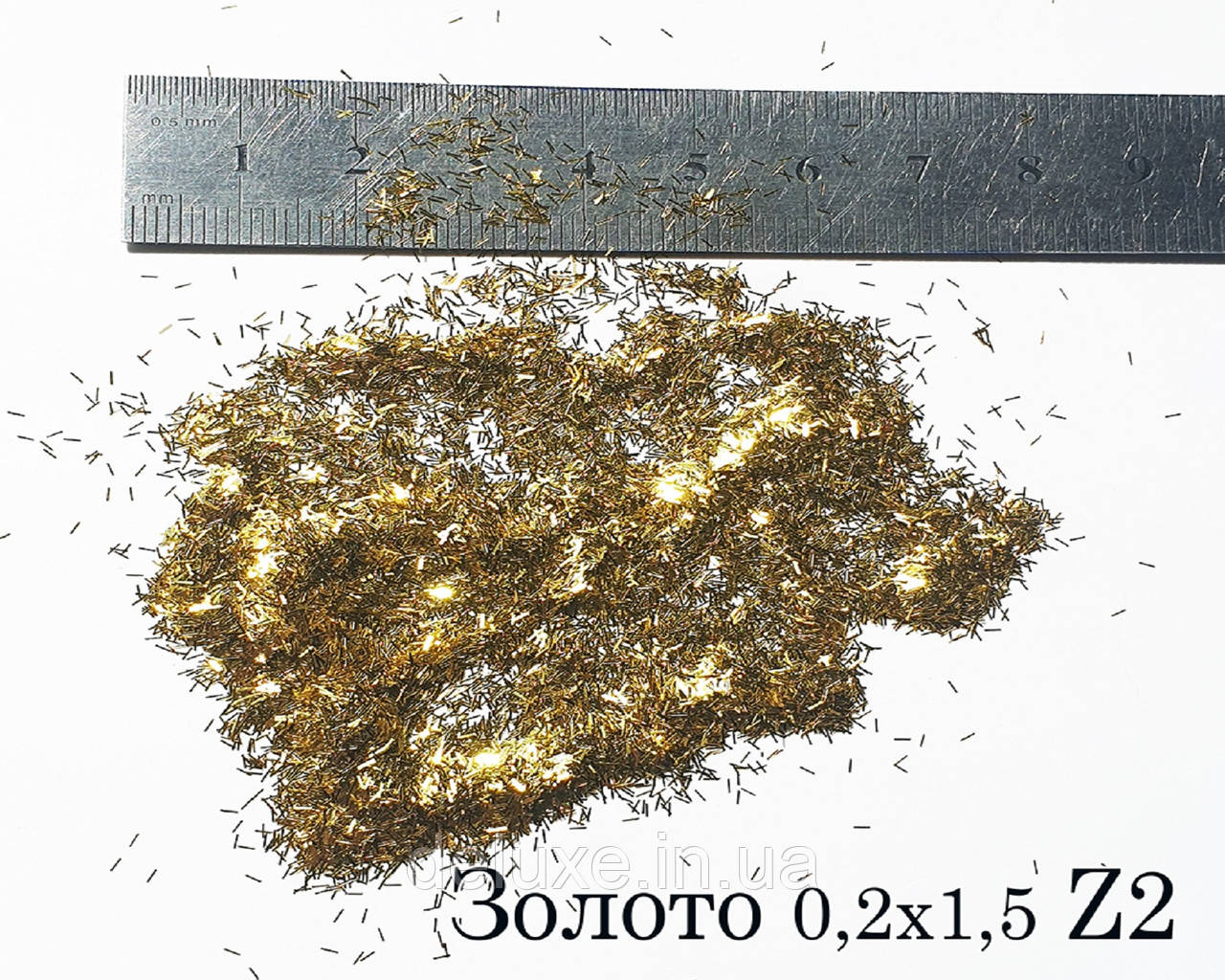 Глітери, золотистий смужка 0,2*1,5 мм, 10г, фото 1