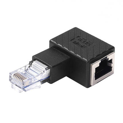 Адаптер перехідник з'єднувач LAN RJ45 (тато) — RJ45 (мама), Left, фото 1