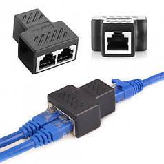 Сплітер-конектор з'єднувач крученої пари мережевий RJ45 LAN — 2 x RJ45