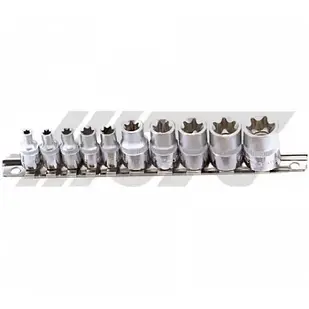 Набір головок TORX 1/4" і 3/8" Е4-Е18 10 од.