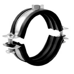 Хомут для труби 2 1/2 (70-78мм) з гумовим ущільнювачем і гайкою під шпильку М8