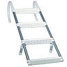 Драбина для катера накидна знімний трап алюмінієвий на 4 щаблі SunFine SF30139-3 1210х375 мм білий, фото 2