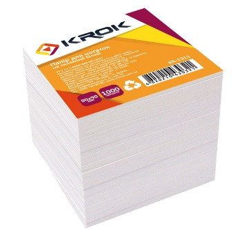 Папір для записів Блок Krok (білий) 90х90х1000л бел, фото 1