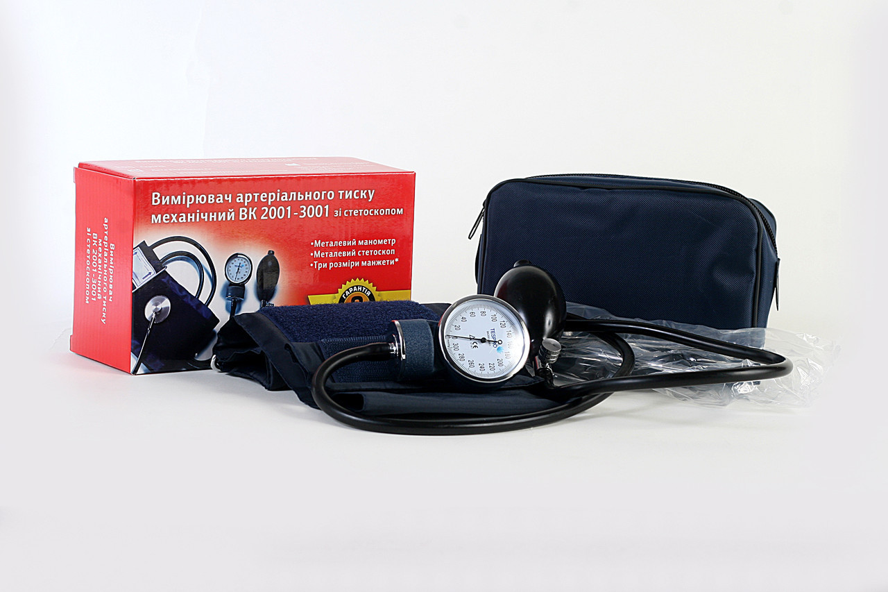Вимірювач артеріального тиску механічний ВК2001-3001 з стетоскопом (манжета 20-29см) Дитячий, фото 1