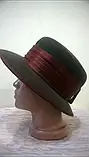 Демісезонний капелюх із крисами прикрашений атласною стрічкою 54-55 см, фото 5