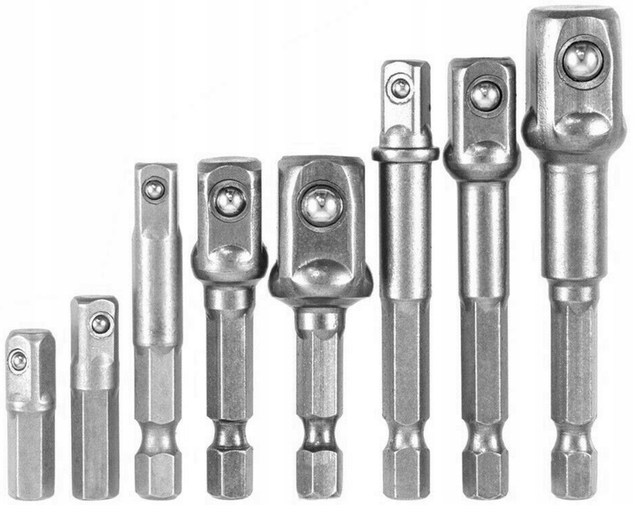 Перехідники для шуруповерта 1/4" 3/8" 1/2" Vorfal V07014 8шт