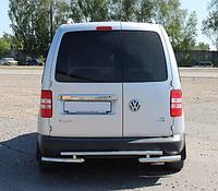 Задняя защита УС для Volkswagen Caddy Tape 2k (2004-2010) нержавеющая сталь, диаметр 60мм.