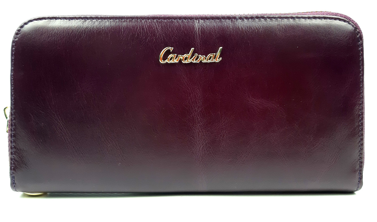 Жіночий гаманець шкіряний Cardinal 20 х 10 х 2 см Баклажанний колір