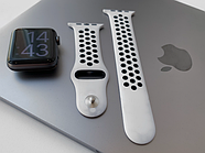 Ремінець для годинника Apple Watch силіконовий 42-44 мм Білий з чорним (KG-6069), фото 2
