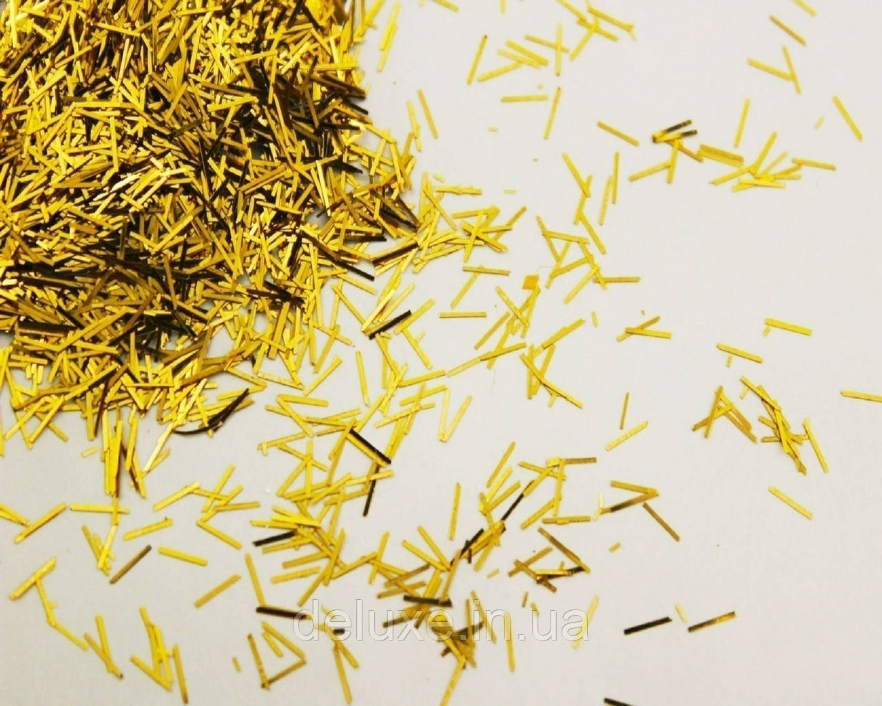 Глітери, золотистий нитка 3-7мм, 10г, фото 1