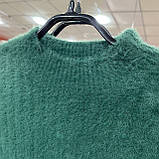 Жіночий теплий светр стійка зелень, фото 6