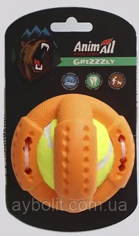 Іграшка тенісний м'яч AnimAll GrizZzly 9673 9.2х9.2х8.8 см Жовтогарячий (6914068019673)