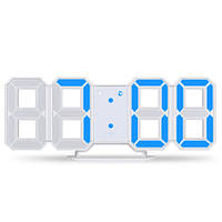 Настільний годинник Led електронний світлодіодний USB 22,5 см Синій (ART-6802)