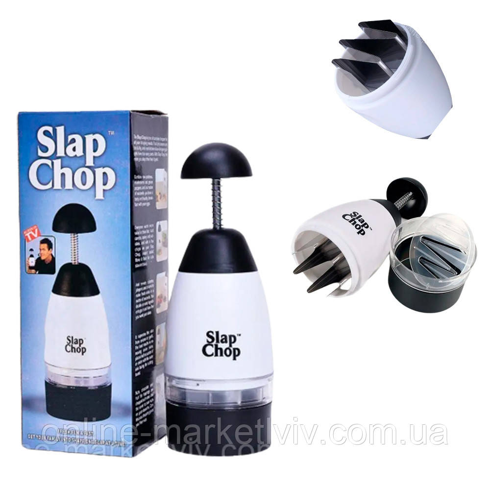 Ручний подрібнювач продуктів для дому з контейнером, Slap Chop AD10-9 / Механічний блендер