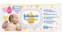 Вологі серветки для дітей Johnson's Baby Екстра ніжні 0+ 56 шт. (3574661599250)