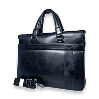 Портфель-сумка для ноутбука Polo B1860 два відділи додаткові кишені,ручки, ремінь розмір 38*30*8см чорний